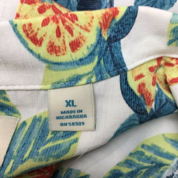 Caribbean Roundtree & Yorke Hawaiian Shirt Men's Size XL Tropical Drink NWT - Picture 5 of 12